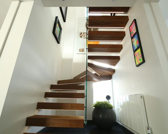 glass and wood staircases